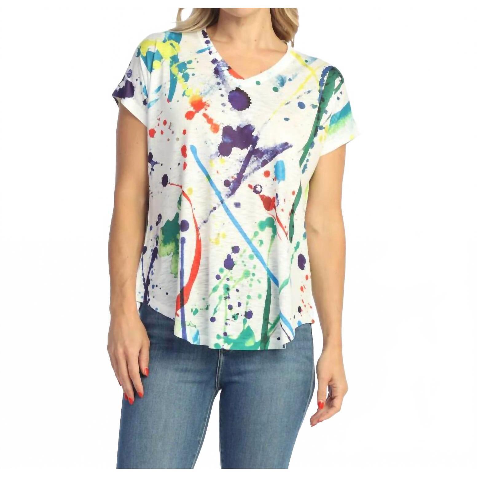 New Jess & Jane Cap Sleeve Top In Splash